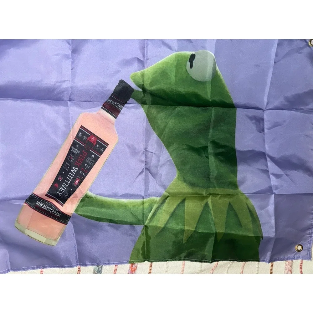 Kermit The Frog With Vodka - Tapestry for Bedroom, Tapestries Wall Hang 35x23.5